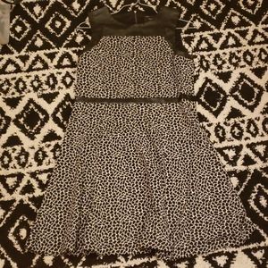 Animal print dress with faux leather